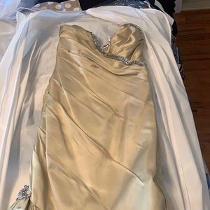 Long champagne color dress